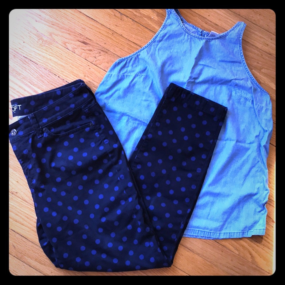 Loft polka dot pants